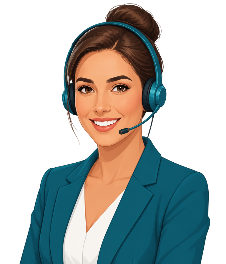 Illustrierte Urlaubsberaterin mit Headset